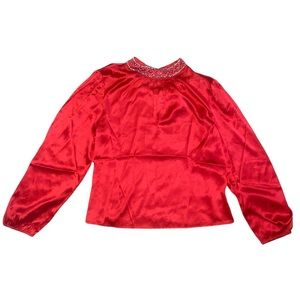 Red/Coral Beaded Blouse